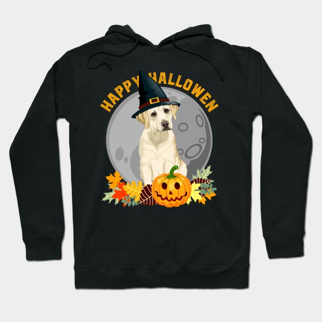 Happy Halloween Labrador Retriever Dog and Pumpkin Hoodie by RadStar